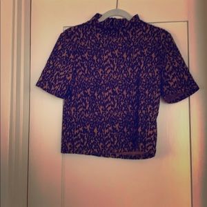 Vans Leopard Print Turtle Neck Crop Top-Size XL